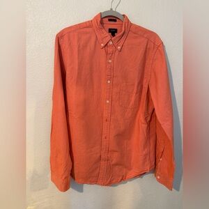 J. Crew Men's Vibrant Orange Casual Shirt